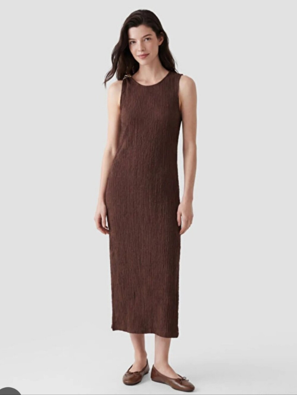 Vintage 90s Chocolate Brown Slinky Dress Size Medium